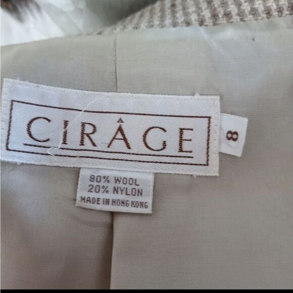 CIRAGE CREAM/BEIGE WOOL BLAZER SZ.8 EUC - Picture 5 of 6